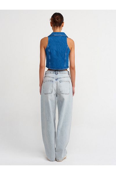 Dilvin 71431 Pantaloni largi cu buzunar chino-Tint