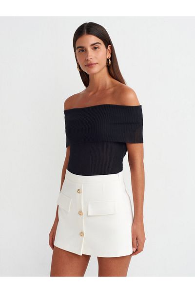 Dilvin 10558 Tricotaj subțiri Pulover-negru