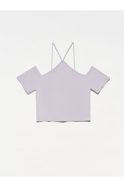 Dilvin 10187 Pulover cu bretele deschise-liliac