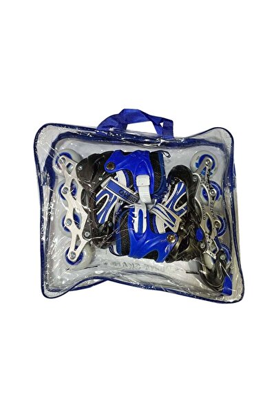 KOCAMANLAR Avessa Lighted Caster Double Row Adjustable Skate (Wheel Attachments Available Inside) BLUE