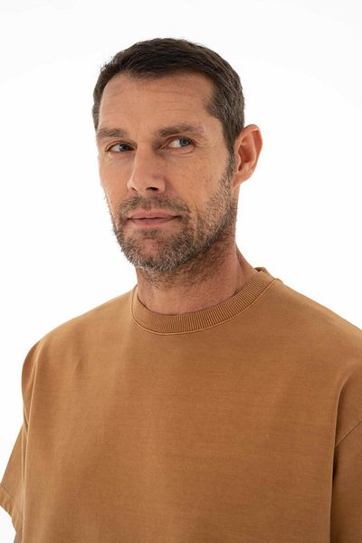Arma Ανδρικό φούτερ σε καφέ Oversize κοντό μανίκι με λαιμόκοψη Y 25344376401