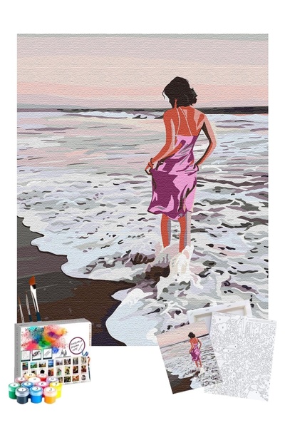 Tabdiko Sayılarla Boyama Seti 40 x 50 cm Tuval Şasesine Gerili Kumsal