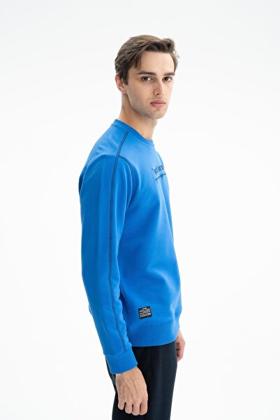 Arma Ανδρικό φούτερ με λαιμόκοψη με 3 νήματα με κανονική εφαρμογή με μπλε στυλ 26124601601