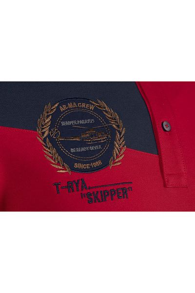 Arma Мъжка червена тениска с поло яка Slim Fit Y9tyo7997