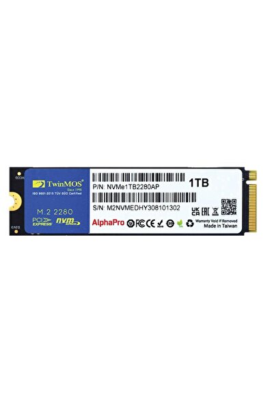 Genel Markalar 1 Tb Twinmos M.2 Pcie Nvme 3600/3250 Nvme1Tb2280Ap
