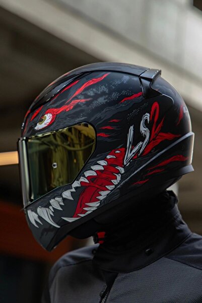 LS2 RAPID 2 KAIJU MAT SİYAH-KIRMIZI-BEYAZ KASK