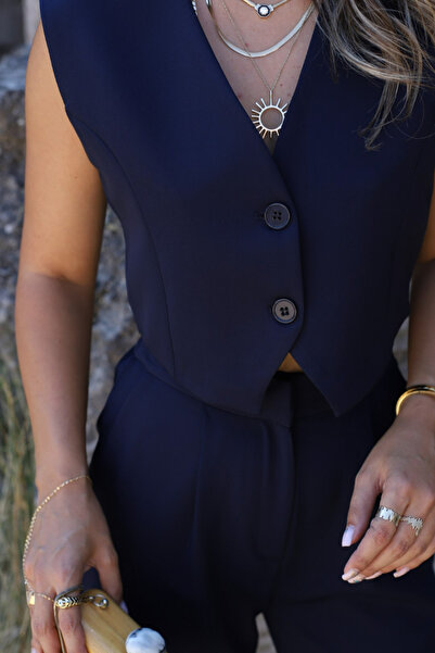 bytugcekaya Mix-it Lacivert Жилет