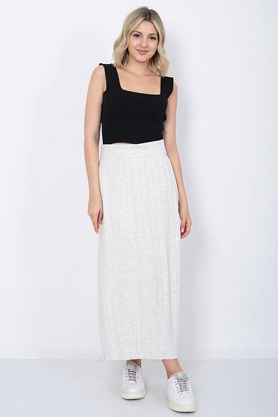 LUGMO Γυναικεία Πλεκτά Φούστα Oversize Stone Χρώμα