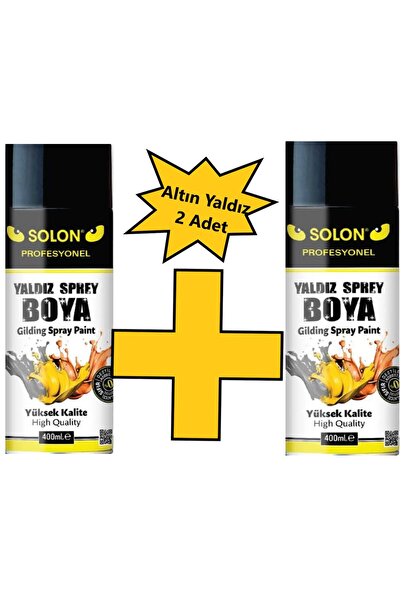 solon 2 Adet Altın Yaldız Sprey Boya 400 Ml.