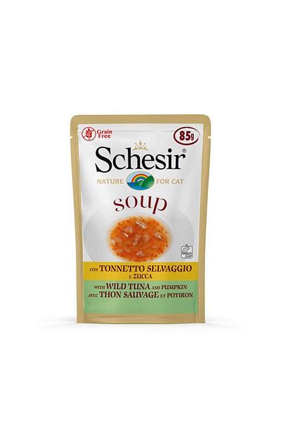 Schesir V Pumpkin Complementary Food with Wild Tuna for Adult Cats 85 Gr