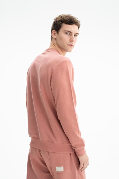 Arma Ανδρικό ροζ απλό κομψό φούτερ με κανονική εφαρμογή χωρίς σημαία με 3 νήματα με λαιμόκοψη K 26124601401