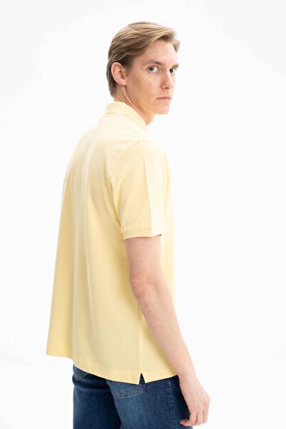 Arma Men's Yellow Large Size 100% Cotton Knitted Pique Polo Neck T-Shirt Y 27374867101