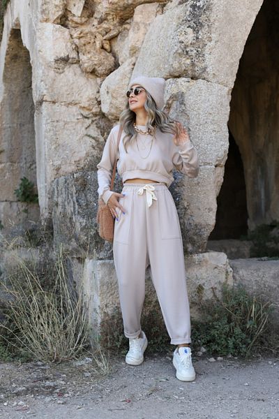 bytugcekaya Μπεζ Modal Fabric - Σετ κοπής κάτω Shalwar