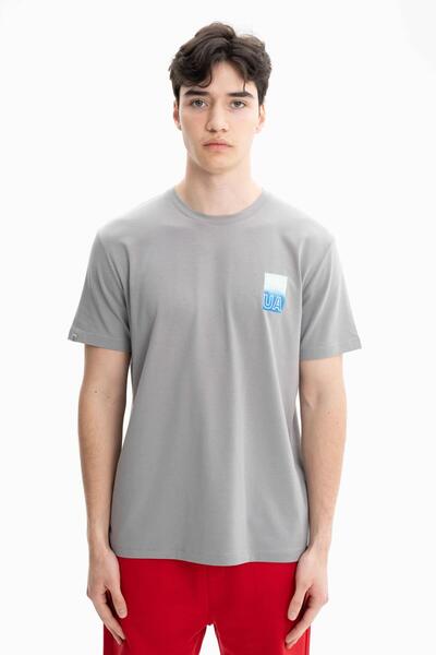 Arma Чоловічий сірий трикотажний супрем-футболка з велосипедним коміром Y27344471801