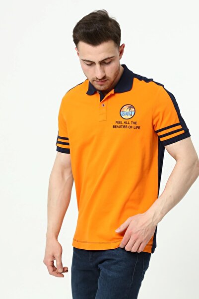 Arma Чоловіча помаранчева футболка з коміром поло Y22374300901