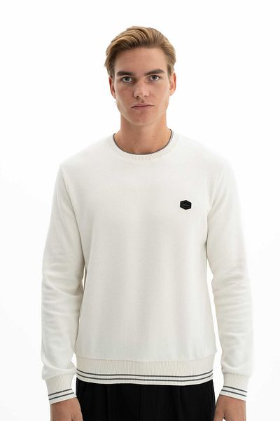 Arma Мъжки суитшърт с кръгло деколте в екрю, Basic Selanik Fabric, K26124699601