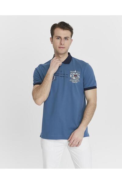 Arma Чоловічий синій трикотажний поло з коміром-піке Y27374308801