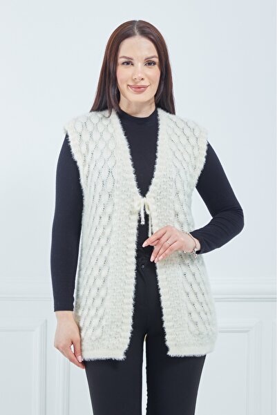 Elçelya Moda Cream Colored Soft Bridal Vest - Standard Cut