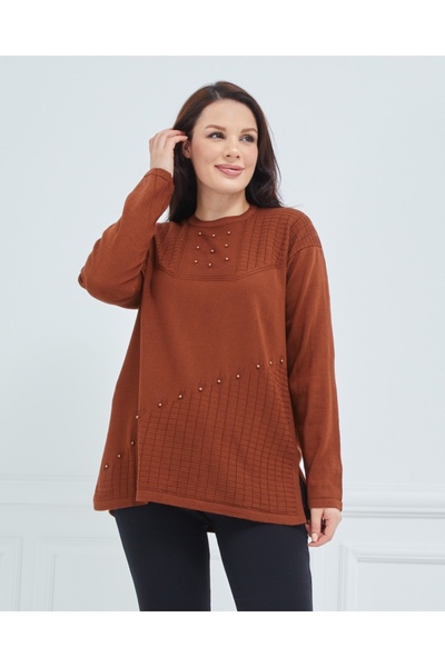 Elçelya Moda Tricotaj de damă din gresie iarnă de vârstă mijlocie zilnică bluză pentru mamă pulover