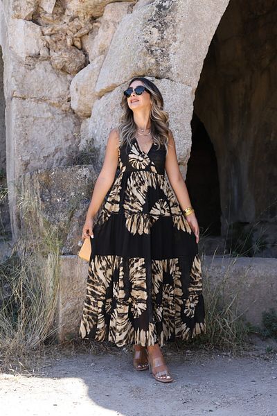 bytugcekaya Rochie cu bretele cu model leopard