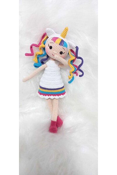 Toyscity Unicorn Kız Amigurumi Örgü Oyuncak
