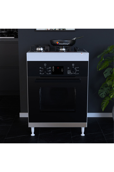 Modilayn ELİT 59,6 x 85 x 56 cm Gömme Ankastre Ocak Ve Fırın Bölmeli Mutfak Dolabı