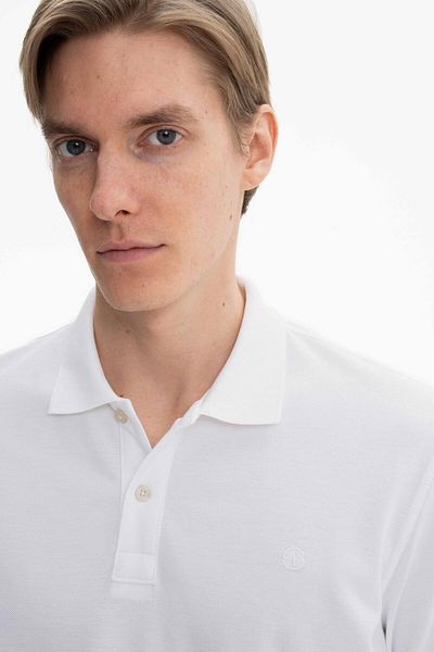 Arma Men's White Large Size 100% Cotton Knitted Pique Polo Neck T-Shirt Y 27374867101