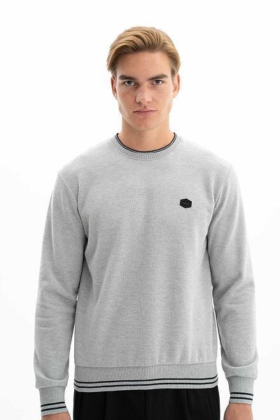 Arma Ανδρικό φούτερ με γκρι Basic Regular Fit Thessaloniki Fabric Crew Neck K 26124699601