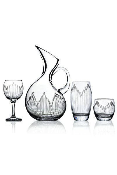 DECOCIA Pudgy 37 Parça Bardak Çeyiz Seti Ördek Karaflı Vega Desenli