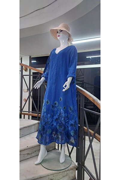 Bohem Stil Rochie de in italiană cu decolteu în V cu mâneci lungi