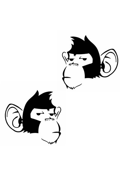 rez ملصق جديد مخصص لرأس القرد مقاس 30 × 27 سم