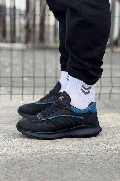 Angoravi Charcoal Blue Knitwear Men's Sports Shoes