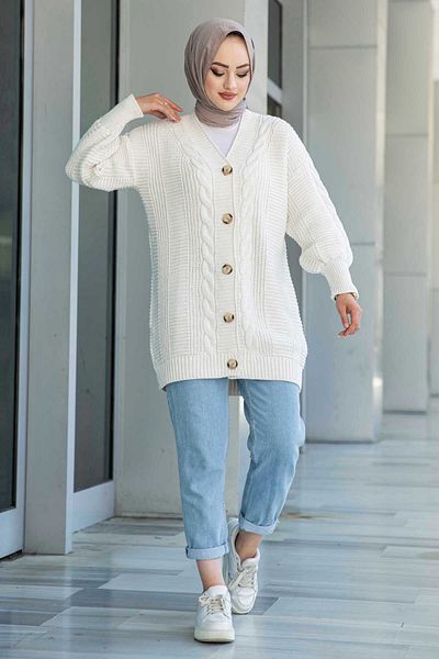 EnModaStyle Women's Winter Hair Knitted Knitwear Cardigan