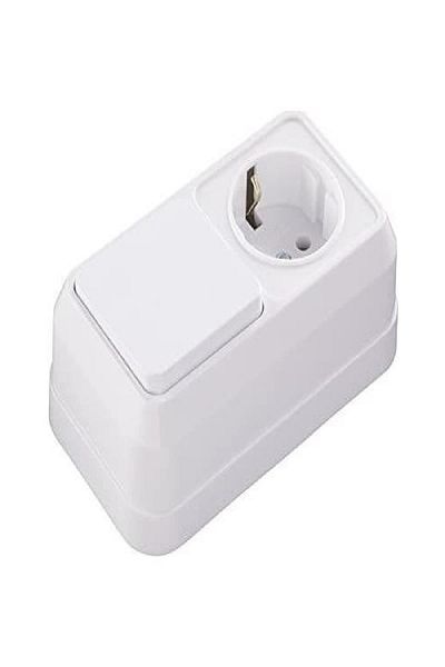 MAKEL Surface Mounted White Switch Grounded Socket 451a1