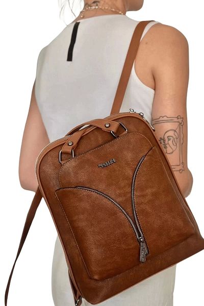 By Pellini Women's Faux Leather Backpack Brown