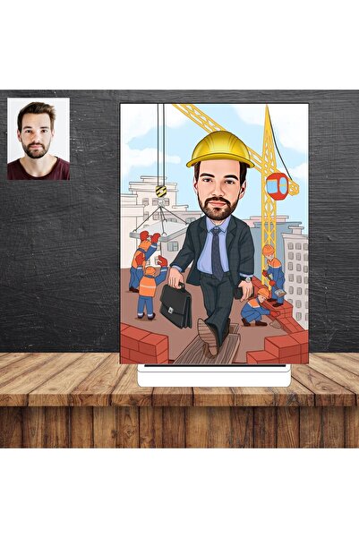 wonderlike İnşaat Mühendisi  Karikatür Figürü,Sevgiliye Hediye,Doğum Günü Hed...