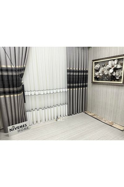 NİVEMESHOME Nivemeshome Bonissa 1/3 Frequent Pleated Tulle Curtain Apm