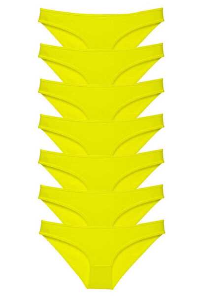 toyigoo 7 Pieces Super Eco Set Lycra Women's Slip Panties Yellow