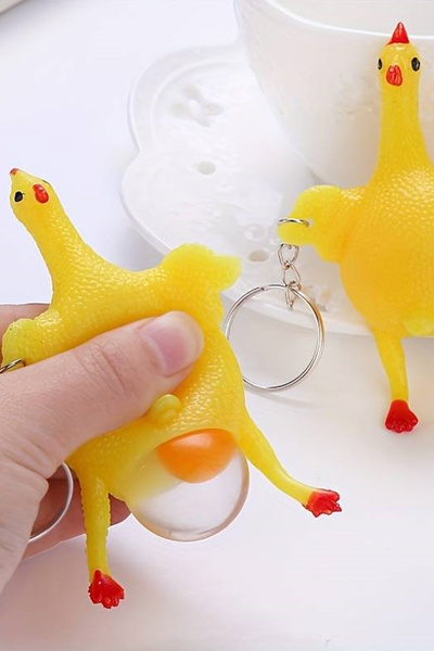 Genel Markalar Squishy Tavuk Yumurtlayan Anahtarlık Eşya Süs Çanta Fermuar Aksesusar Hediyelik Eşya