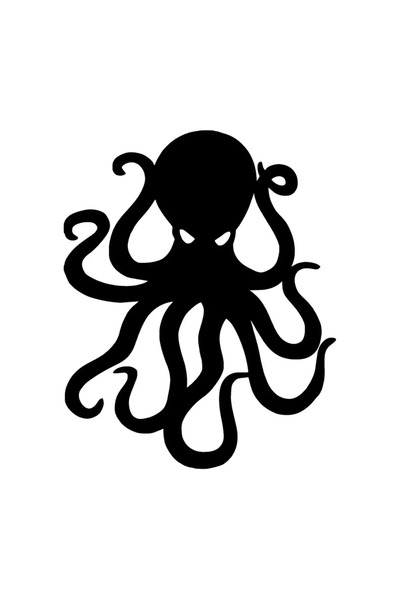 BİLGİMOLA ملصق جديد خاص للسيارة من Angry Octopus باللون الأسود مقاس 25 × 30 سم