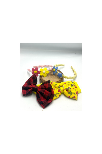 Monalisa Home طقم باندانا بإبزيم على شكل تاج - ملون ومنقوش