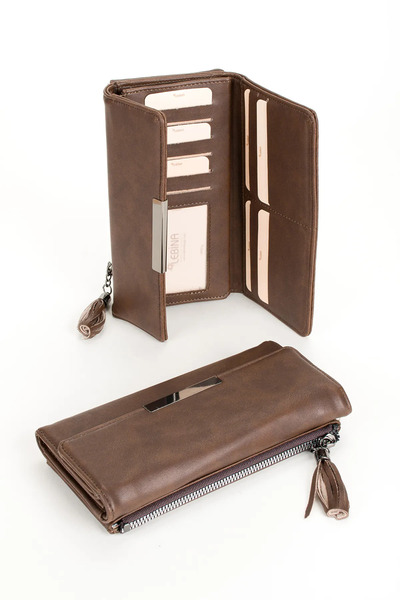 Monalisa Home محفظة نسائية من الجلد النباتي الناعم المستورد موديل Nilusa