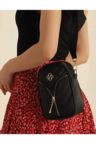 Skygo SİYAH MİNİ BOY KAPİTONE OMUZ ÇANTASI