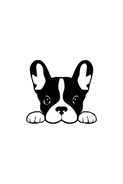 Generic Brand Dog Facing Through Glass Auto custom new sticker Black 30 x 27 cm