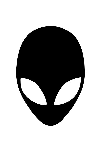 Generic Brand ملصق Alien Head Auto الجديد الخاص باللون الأسود مقاس 20 × 30 سم