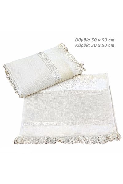 Madame Towel Σετ πετσετών με κρόσσια Cappuccino Colorful Mother and Girl
