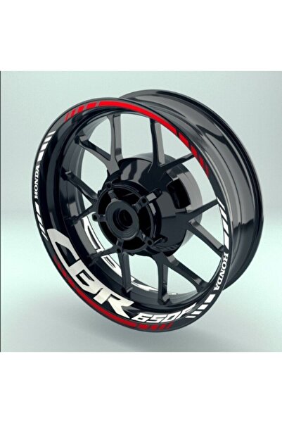 romeshops yeni özel motosiklet Jant Şeridi Cbr650F Uyumlu Beyaz-Kırmızı Sağ-S...