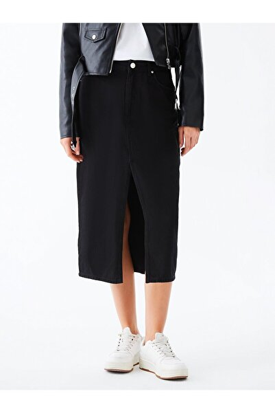 Ltb Irene Yırtmaçlı Midi Τζιν Φούστα