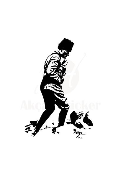 pınaxar Mustafa Kemal Atatürk Auto custom new sticker Black 30*25 Cm