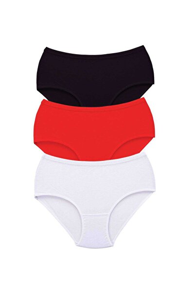 teknoparkx 3 Pieces Tutku Women's High Waist Bato Thick Rubber Panties S3